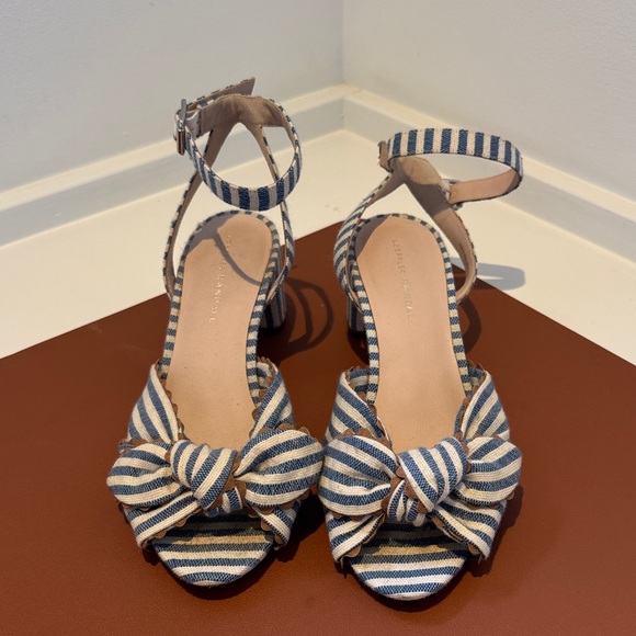 Loeffler Randall Shoes - Loeffler Randall Blue and White Striped Sandals